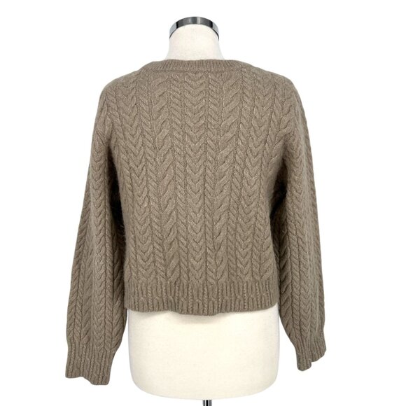 & Other Stories Cable Knit Wool Alpaca Blend Sweater Beige Brown Size Large - Picture 4 of 12